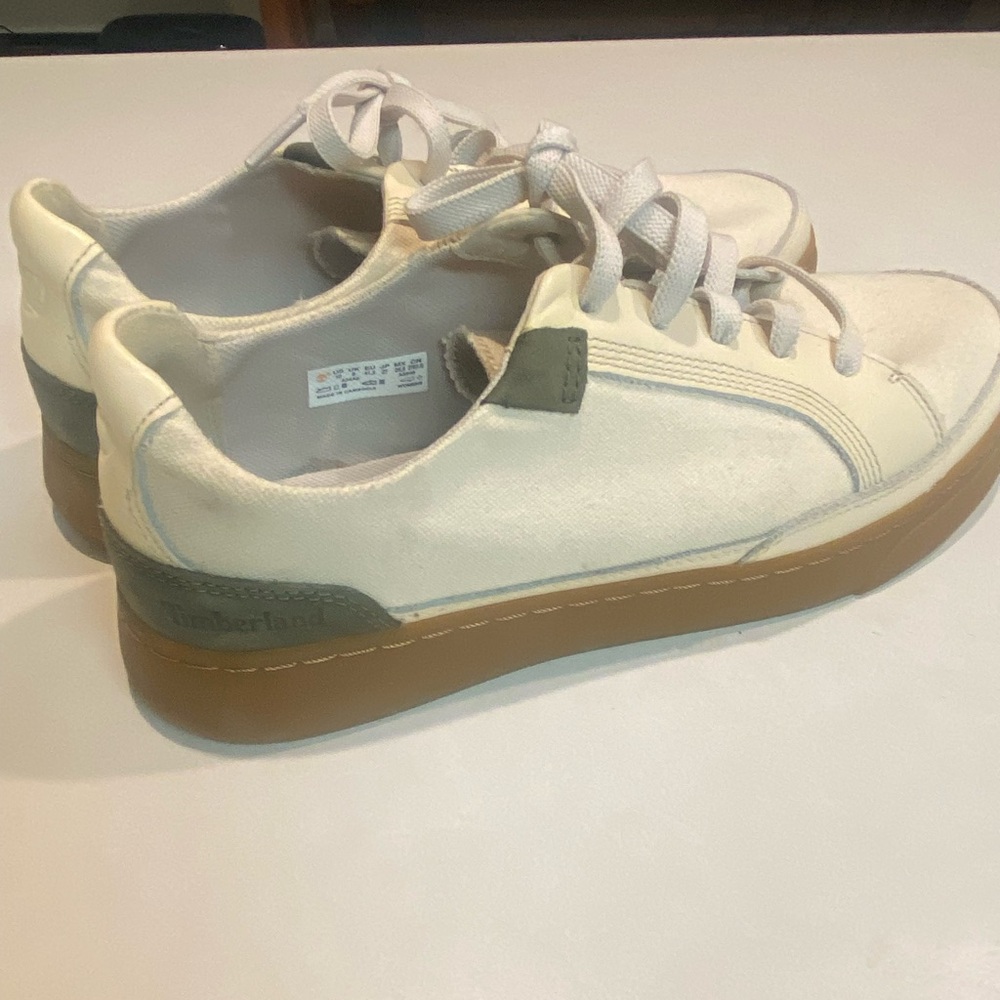 TIMBERLAND ATLANTA GREEN EK+ LOW LACE UP CANVAS RUBBER SNEAKER WOMENS SZ 10 - Picture 10 of 13